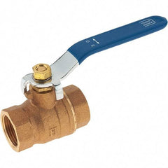 Value Collection - 3/4" Pipe, Bronze Full Port Ball Valve - 2 Piece, NPT Ends, Lever Handle, 600 WOG, 150 WSP - Eagle Tool & Supply