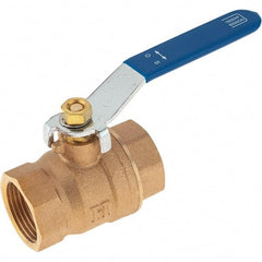 Value Collection - 1" Pipe, Bronze Full Port Ball Valve - 2 Piece, NPT Ends, Lever Handle, 600 WOG, 150 WSP - Eagle Tool & Supply