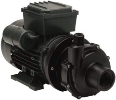 Finish Thompson - Permanent Split Cap Motor, 115 Volt, 2.4 Amp, 1 Phase, 1/4 HP, 3500 RPM, Carbon Filled PVDF Straight Pump - 1 Inch Inlet, 1/2 Inch Outlet, 12.6 Max Head psi, Carbon Filled PVDF Impeller, Ceramic Shaft, FKM Seal - Eagle Tool & Supply