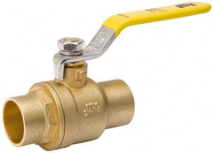 Value Collection - 3/4" Pipe, Full Port, Brass Packing Gland Ball Valve - Inline - Two Way Flow, C x C Ends, Lever Handle, 600 WOG, 150 WSP - Eagle Tool & Supply