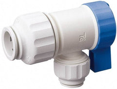Value Collection - 1/4 x 1/2" Pipe, Full Port, Polysulfone Standard Ball Valve - Inline - Two Way Flow, Push Fit Ends, Lever Handle, 250 WOG, 200 WSP - Eagle Tool & Supply