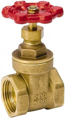 Value Collection - 3/4" Pipe, Class 150, IPS Brass Wedge Compact Gate Valve - 200 WOG, 200 WSP, Screw Over Bonnet, For Use with Water, Oil & Gas - Eagle Tool & Supply