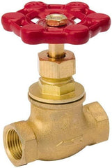 Value Collection - 3/4" Pipe, 125 psi WOG Rating, Brass, Stop Valve - Lobe Type Handle, IPS End Connections, Use with Water, Oil, Air - Eagle Tool & Supply