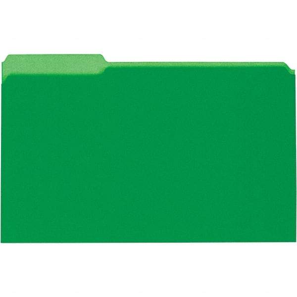 UNIVERSAL - 9-5/8 x 14-3/4", Legal, Green, File Folders with Top Tab - 11 Point Stock, 1/3 Tab Cut Location - Eagle Tool & Supply