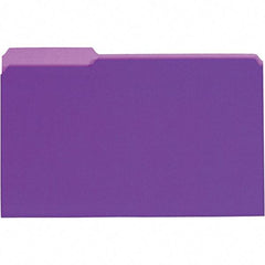UNIVERSAL - 9-5/8 x 14-3/4", Legal, Violet, File Folders with Top Tab - 11 Point Stock, 1/3 Tab Cut Location - Eagle Tool & Supply