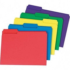 Universal One - 9-5/8 x 11-3/4", Letter Size, Assorted Colors, File Folders with Top Tab - 11 Point Stock, 1/3 Tab Cut Location - Eagle Tool & Supply