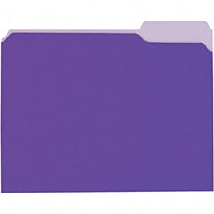 UNIVERSAL - 9-5/8 x 11-3/4", Letter Size, Violet, File Folders with Top Tab - 11 Point Stock, 1/3 Tab Cut Location - Eagle Tool & Supply