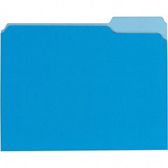 UNIVERSAL - 9-5/8 x 11-3/4", Letter Size, Blue, File Folders with Top Tab - 11 Point Stock, 1/3 Tab Cut Location - Eagle Tool & Supply