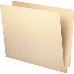 UNIVERSAL - 9-5/8 x 11-3/4", Letter Size, Manila, File Folders with End Tab - 11 Point Stock, Straight Tab Cut Location - Eagle Tool & Supply