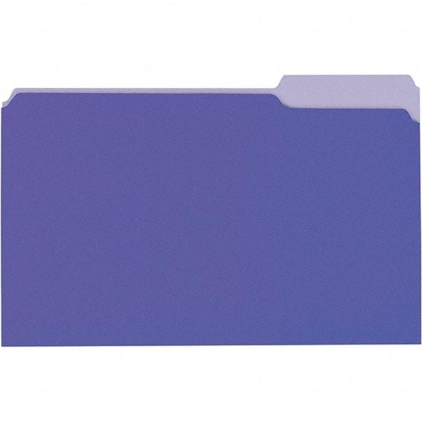 Universal One - 9-5/8 x 14-3/4", Legal, Violet/Light Violet, File Folders with Top Tab - 11 Point Stock, 1/3 Tab Cut Location - Eagle Tool & Supply