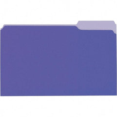 Universal One - 9-5/8 x 14-3/4", Legal, Violet/Light Violet, File Folders with Top Tab - 11 Point Stock, 1/3 Tab Cut Location - Eagle Tool & Supply