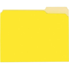 UNIVERSAL - 9-5/8 x 11-3/4", Letter Size, Yellow, File Folders with Top Tab - 11 Point Stock, 1/3 Tab Cut Location - Eagle Tool & Supply