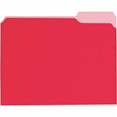 UNIVERSAL - 9-5/8 x 11-3/4", Letter Size, Red, File Folders with Top Tab - 11 Point Stock, 1/3 Tab Cut Location - Eagle Tool & Supply