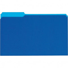 UNIVERSAL - 9-5/8 x 14-3/4", Legal, Blue, File Folders with Top Tab - 11 Point Stock, 1/3 Tab Cut Location - Eagle Tool & Supply