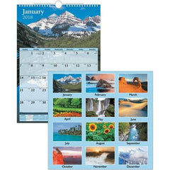 AT-A-GLANCE - 12 Sheet, 12 x 17", Wall Calendar - Scenic - Eagle Tool & Supply