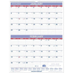 AT-A-GLANCE - 6 Sheet, 22 x 29", Wall Calendar - Blue & White - Eagle Tool & Supply