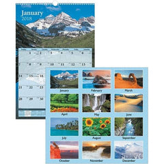 AT-A-GLANCE - 12 Sheet, 15-1/2 x 22-3/4", Wall Calendar - Scenic - Eagle Tool & Supply