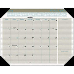 AT-A-GLANCE - 12 Sheet, 22 x 17", Desk Pad Calendar - Buff - Eagle Tool & Supply