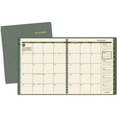 AT-A-GLANCE - 24 Sheet, 9 x 11", Monthly Planner - Green - Eagle Tool & Supply