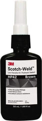 3M - 50 mL Bottle Brown Threaded Pipe Sealant - Dimethacrylate, 300°F Max Working Temp, For Seal Hydraulic & Pneumatic Pipes & Fittings - Eagle Tool & Supply