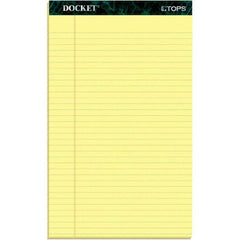 TOPS - 50 Sheet, 8-1/2 x 14", Legal/Wide (Style) Writing Pad - Canary - Eagle Tool & Supply