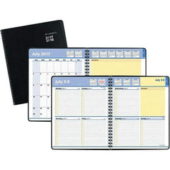 AT-A-GLANCE - 104 Sheet, 8 x 9-7/8", Weekly/Monthly Planner - Black - Eagle Tool & Supply