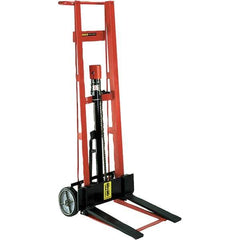 Wesco Industrial Products - 750 Lb Capacity, 40" Lift Height, Hydraulic Platform Base Manually Operated Lift - Eagle Tool & Supply
