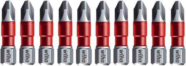 Wiha - #2 Phillips Screwdriver Bit - 1/4" Hex Drive, 1-9/64" OAL - Eagle Tool & Supply