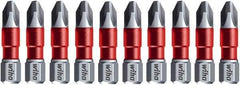Wiha - #2 Phillips Screwdriver Bit - 1/4" Hex Drive, 1-9/64" OAL - Eagle Tool & Supply