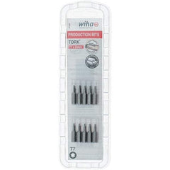 Wiha - 1/4" Drive T7 Torx Screwdriver Bit - 1" OAL, Insert Bit - Eagle Tool & Supply
