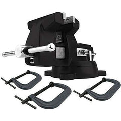 Wilton - 6" Jaw Width x 5-3/4" Jaw Opening Capacity, 4-1/8" Throat Depth, Bench & Pipe Combination Vise - 1/4 to 3-1/2" Pipe Capacity, Swivel Base, Bolt Down Attachment, Cast Iron - Eagle Tool & Supply
