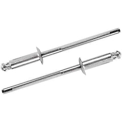STANLEY Engineered Fastening - Size 6 Dome Head Steel Structural with Locking Stem Blind Rivet - Steel Mandrel, 0.062" to 1/8" Grip, 3/16" Head Diam, 0.192" to 0.196" Hole Diam, 0.114" Body Diam - Eagle Tool & Supply