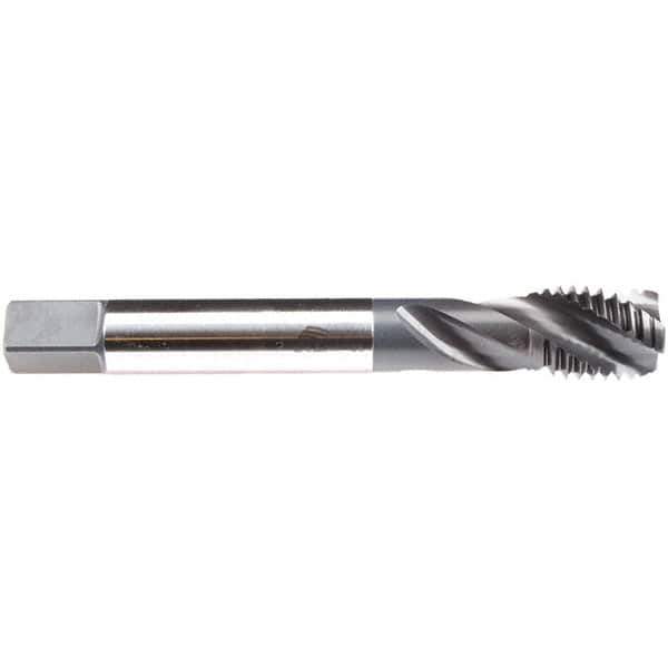 Emuge - M24x3.00 M 3 Flute 6H Modified Bottoming Spiral Flute Tap - High Speed Steel, NE2 Finish, 160mm OAL, Right Hand Flute, Right Hand Thread, Series C4933200 - Eagle Tool & Supply