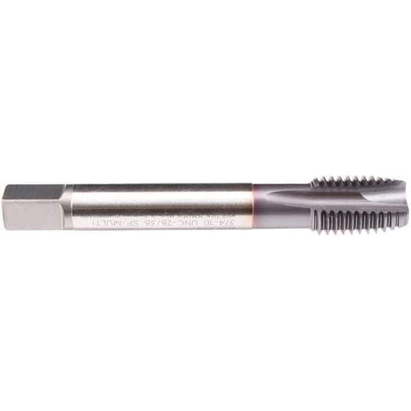 Emuge - M20x2.50 M 3 Flute 6H Plug Spiral Flute Tap - High Speed Steel, TiCN Finish, 140mm OAL, Right Hand Flute, Right Hand Thread, Series C1579300 - Eagle Tool & Supply