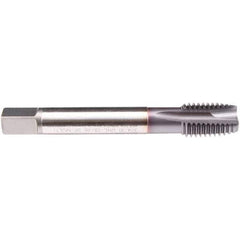 Emuge - M24x3.00 M 3 Flute 6H Plug Spiral Flute Tap - High Speed Steel, TiCN Finish, 160mm OAL, Right Hand Flute, Right Hand Thread, Series C1579300 - Eagle Tool & Supply