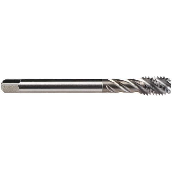 Emuge - M16x2.00 M 4 Flute Bottoming Spiral Flute Tap - High Speed Steel, Bright Finish, 110mm OAL, Right Hand Flute, Right Hand Thread, Series Enorm Z/E - Eagle Tool & Supply