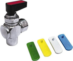Value Collection - 1/8" Pipe, Brass Miniature Ball Valve - Right Angle, FNPT x FNPT Ends, Wedge Handle, 250 WOG - Eagle Tool & Supply