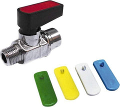 Value Collection - 1/8" Pipe, Brass Miniature Ball Valve - Inline - One Way Flow, MNPT x FNPT Ends, Wedge Handle, 250 WOG - Eagle Tool & Supply