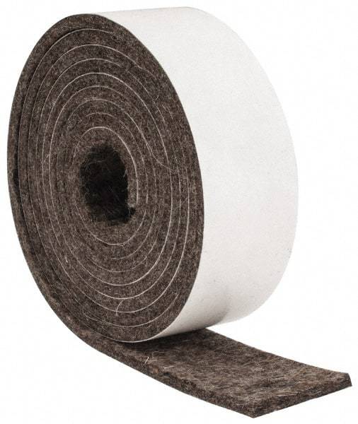 Made in USA - 1/8 Inch Thick x 1 Inch Wide x 5 Ft. Long, Felt Stripping - Gray, Adhesive Backing - Eagle Tool & Supply