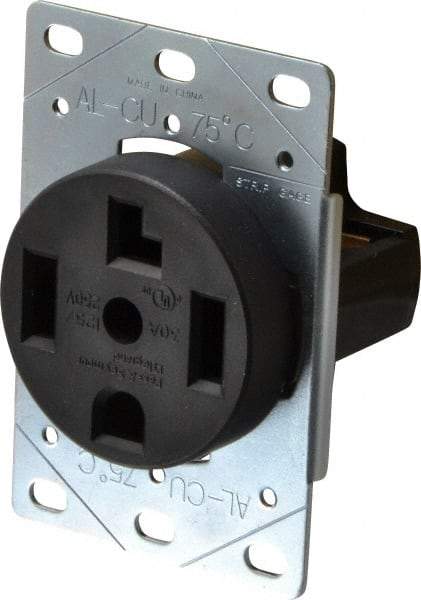 Pass & Seymour - 125/250 VAC, 30 Amp, 14-30R NEMA Configuration, Brown, Industrial Grade, Self Grounding Single Receptacle - 1 Phase, 3 Poles, 4 Wire, Flush Mount - Eagle Tool & Supply