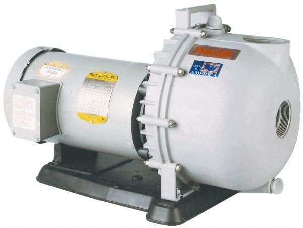 Value Collection - 208, 230/460 Volt, 3 Phase, 5 HP, Self Priming Pump - 2 Inch Inlet, 195 Max GPM, TEFC Motor, Polyester Housing and Impeller, Carbon Ceramic Seal - Eagle Tool & Supply