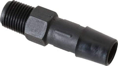 Made in USA - 3/8" Barb, 3/8, Nylon Single Barbed Tube Adapter - Black, Male - Eagle Tool & Supply