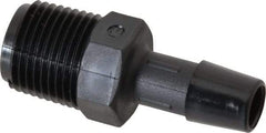 Made in USA - 3/8" Barb, 3/8, Nylon Single Barbed Tube Adapter - Black, Male - Eagle Tool & Supply