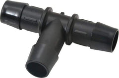 Made in USA - 5/8" Barb, Nylon Single Barbed Tube Tee - Black - Eagle Tool & Supply