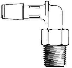Made in USA - 3/8" Barb, 3/8, Polypropylene Single Barbed Tube Elbow - Natural, Male - Eagle Tool & Supply