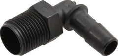 Made in USA - 3/8" Barb, 3/8, Nylon Single Barbed Tube Elbow - Black, Male - Eagle Tool & Supply