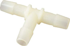 Made in USA - 3/8" Barb, Nylon Single Barbed Tube Tee - Natural - Eagle Tool & Supply
