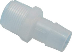Made in USA - 3/4" Barb, 3/4, Polypropylene Single Barbed Tube Adapter - Natural, Male - Eagle Tool & Supply