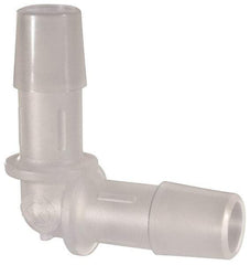 Made in USA - 3/8" Barb, Polypropylene Single Barbed Tube Elbow - Natural - Eagle Tool & Supply
