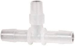 Made in USA - 3/8" Barb, 3/8, Polypropylene Single Barbed Tube Branch Tee - Natural, Male - Eagle Tool & Supply